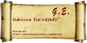 Gubicza Euridiké névjegykártya